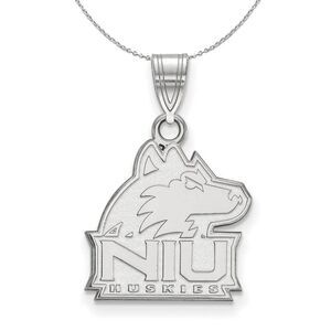 Sterling Silver Northern Illinois U. Medium Necklace - 24 Inch
